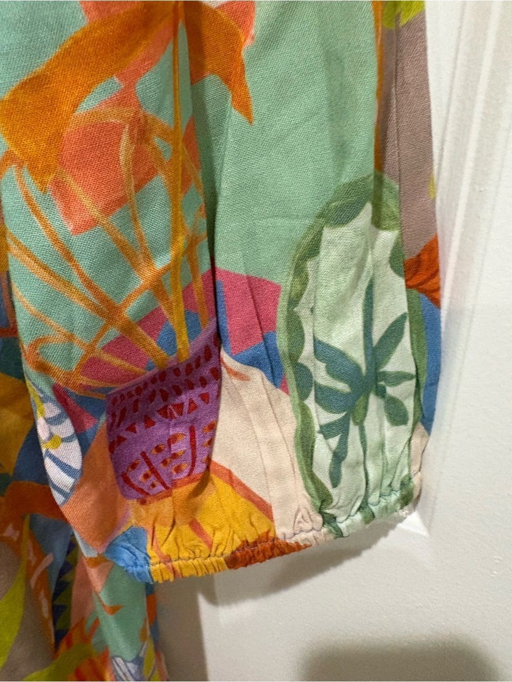 Colorful Abstract Button-Front Tunic Dress - Picture 3 of 4